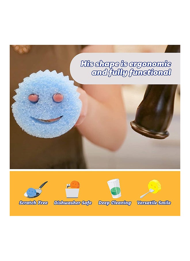Scrub Daddy إسفنجات تنظيف ذات قوام مرن متعددة الاستخدامات للغسيل، إسفنجة للأطباق والمطبخ، تنظيف غير خدشي، تصميم مرن Firm و Soft، آمنة للغسيل، مجموعة من 4.  - Image 5