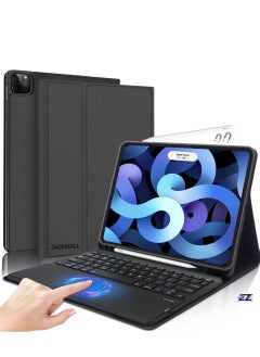 New Keyboard Case Compatible for iPad Air 4th Generation, Detachable Wireless Bluetooth Trackpad Keyboard, Full Protection, Slim Folio Case with Magnetic Stand, Perfect for Work & Study