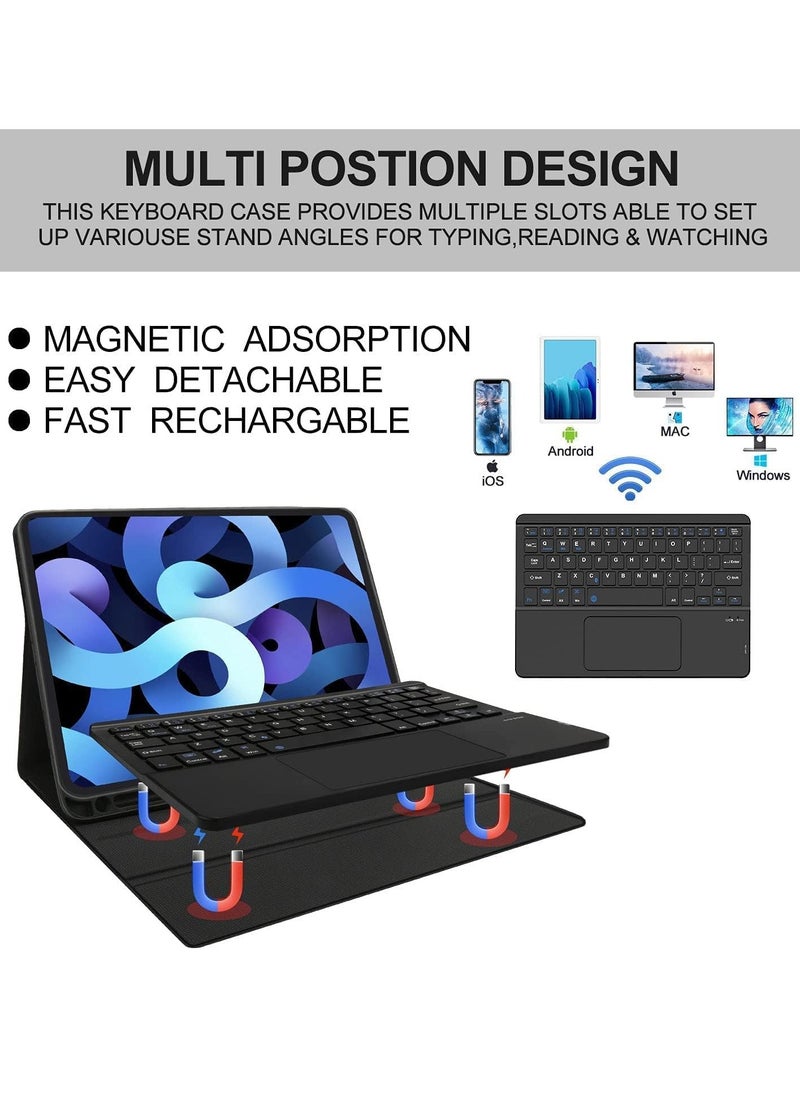 ELTRAZONE - New Keyboard Case Compatible for iPad Air 4th Generation, Detachable Wireless Bluetooth Trackpad Keyboard, Full Protection, Slim Folio Case with Magnetic Stand, Perfect for Work & Study - Image 1