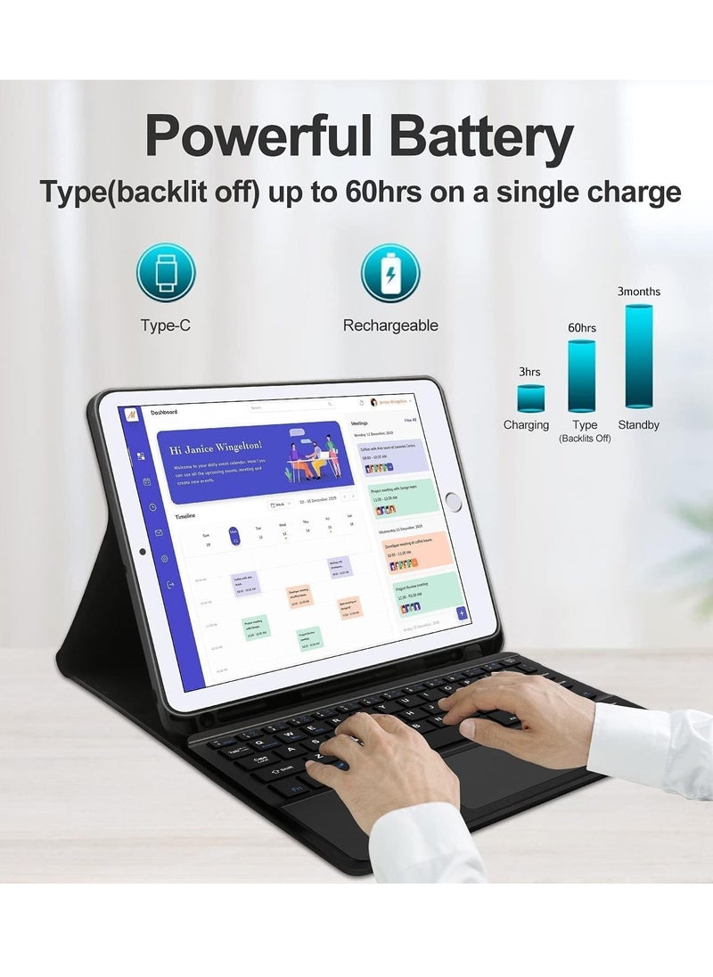 ELTRAZONE - New Keyboard Case Compatible for iPad Air 4th Generation, Detachable Wireless Bluetooth Trackpad Keyboard, Full Protection, Slim Folio Case with Magnetic Stand, Perfect for Work & Study - Image 1