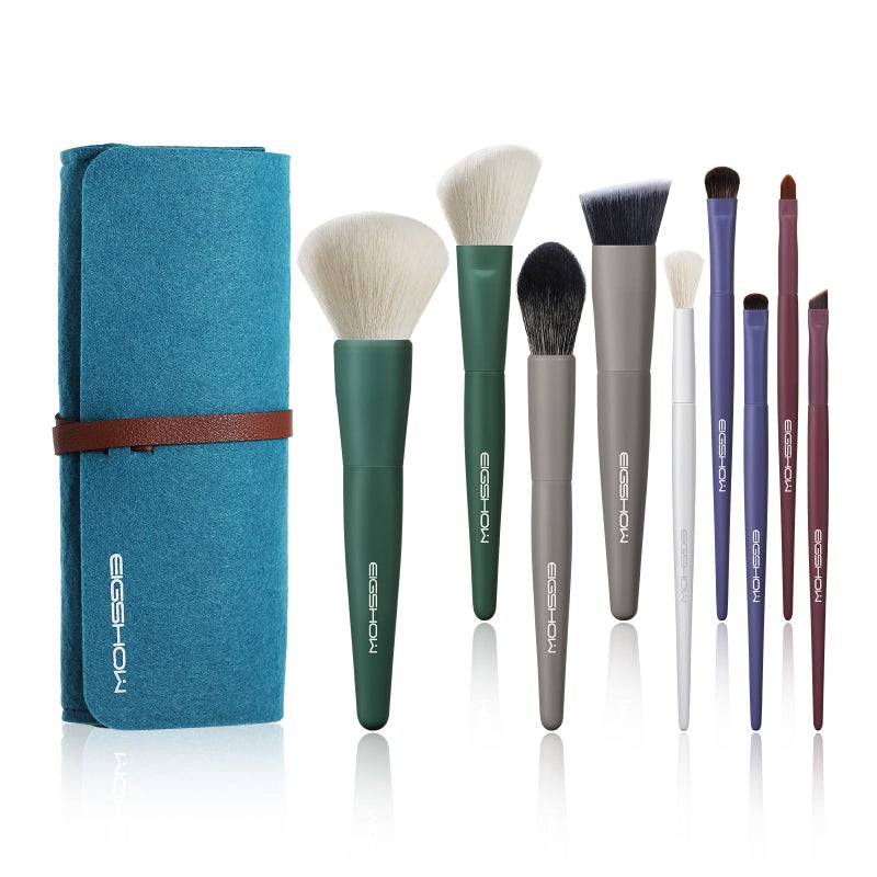 Makeup Brushes EIGSHOW 5 Color Essential Travel Makeup Brush Set with Ultra Soft Synthetic Fibers for Powder Blush Concealer Contouring Highlighting