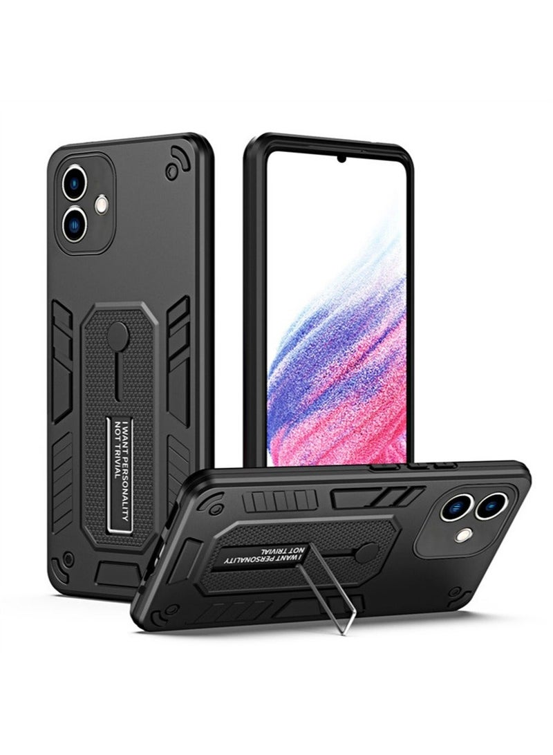 X-level Phone Case for Samsung Galaxy A05 Protector Cover and Cell Accessories Kickstand Stand Magnetic Ring Holder Protective Soft TPU Silicone A05 Women Men Black - Image 1
