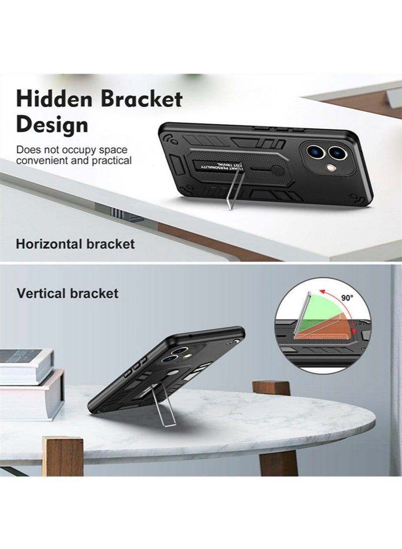 X-level Phone Case for Samsung Galaxy A05 Protector Cover and Cell Accessories Kickstand Stand Magnetic Ring Holder Protective Soft TPU Silicone A05 Women Men Black - Image 4