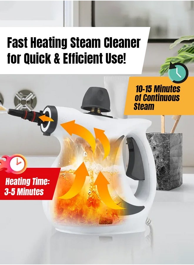 APEX Handheld Steam Cleaner for Home, Steamer for Cleaning, Multipurpose Portable Steam Cleaner with Safety Lock and 11 Accessory Kit to Remove Grime, Grease, More, Save Time and Effort  - Image 4
