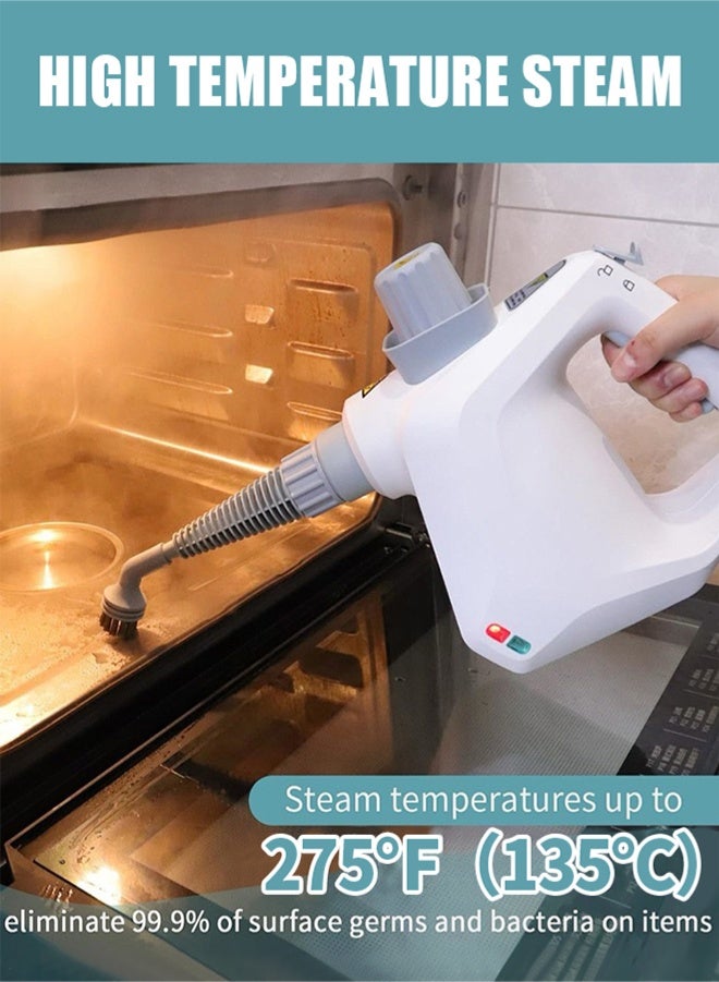 APEX Handheld Steam Cleaner with 9-Pieces Accessories,1000W High Pressure Temperature Steam Cleaner,247cm Power Cord,250ML Tank for Car, Grout, Kitchen, Furniture - Image 3