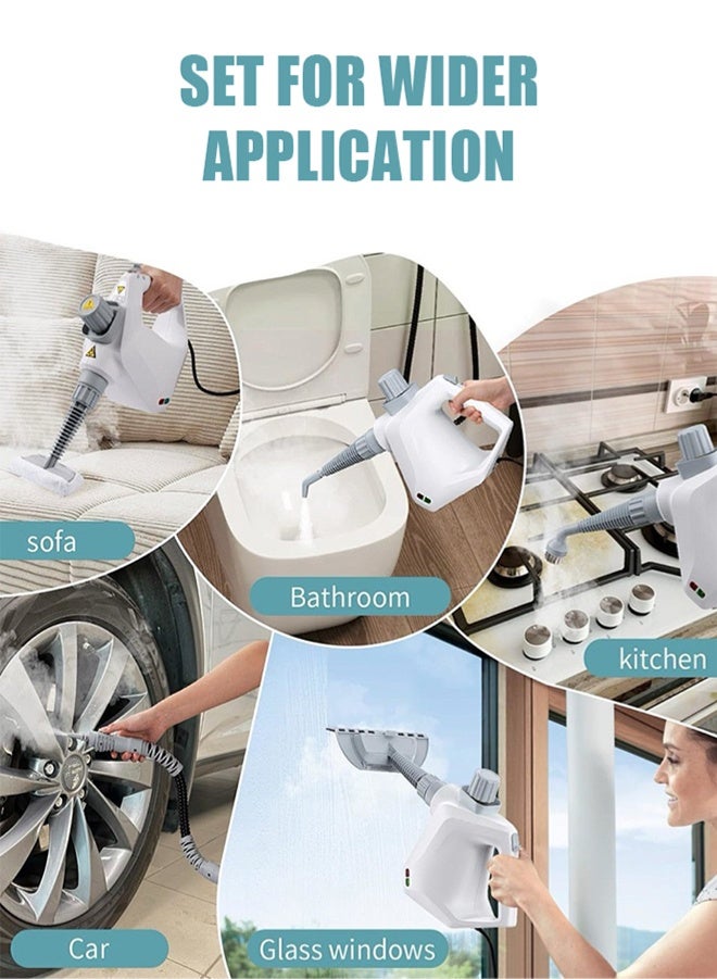 APEX Handheld Steam Cleaner with 9-Pieces Accessories,1000W High Pressure Temperature Steam Cleaner,247cm Power Cord,250ML Tank for Car, Grout, Kitchen, Furniture - Image 4