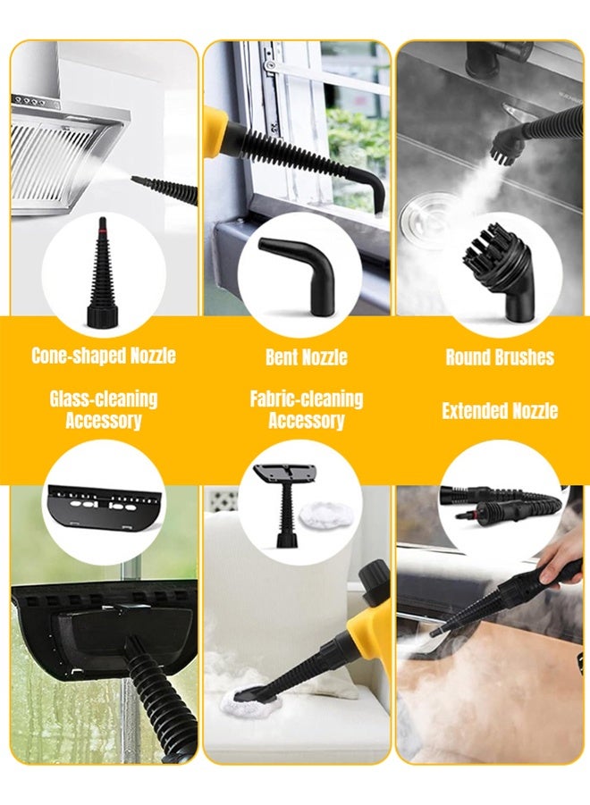 APEX Handheld Steam Cleaner with 9-Pieces Accessories,1000W High Pressure Temperature Steam Cleaner,247cm Power Cord,250ML Tank for Car, Grout, Kitchen, Furniture - Image 5