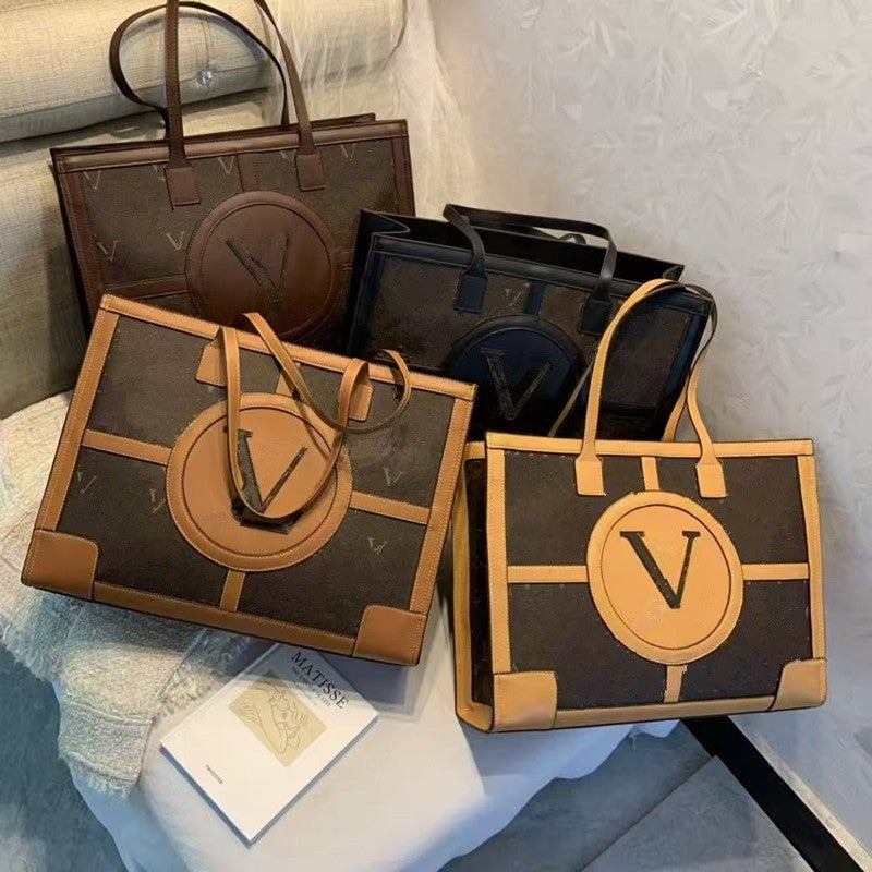 Printed L Letter Shopping Bag Tote Bag Large Capacity Lightweight Commuter Bag Fashion Messenger Bag - Image 2