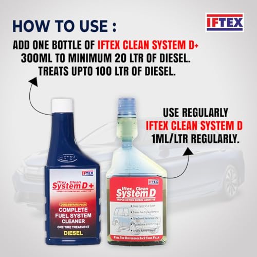 Iftex System D+ 300 ml and D 250 ml Diesel Additive/Injector Cleaner/Treats 350 L Diesel Cars and SUV's/Keeps Engine Clean from Deposit Builtup. Increases Fuel Economy, Pickup and Smoothness - Image 4