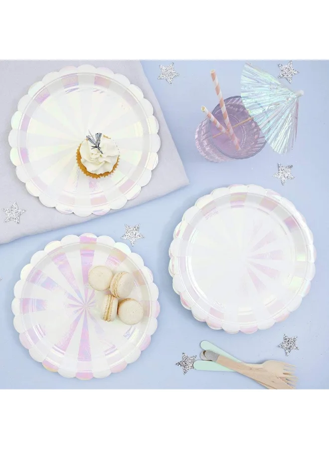 Meri Meri Iridescent Striped Large Plates