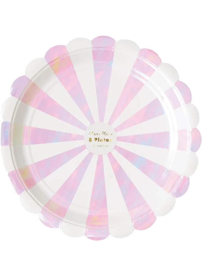 Meri Meri Iridescent Striped Large Plates