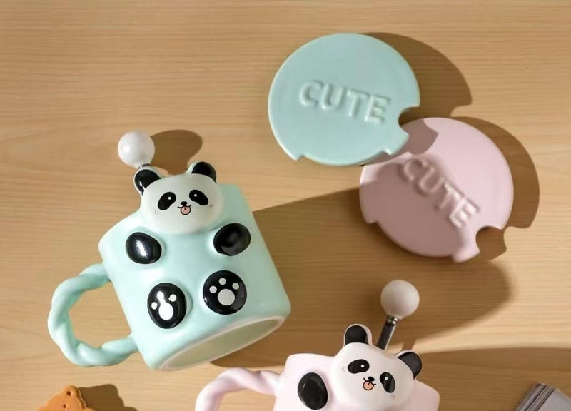 Vasukie Green Panda Coffee Mug,Mugs for Coffee, Rakhi for Brother, Birthday Gift, Ceramic Mug, 3D Panda Coffee Mug (Green Panda Mug) - Image 2