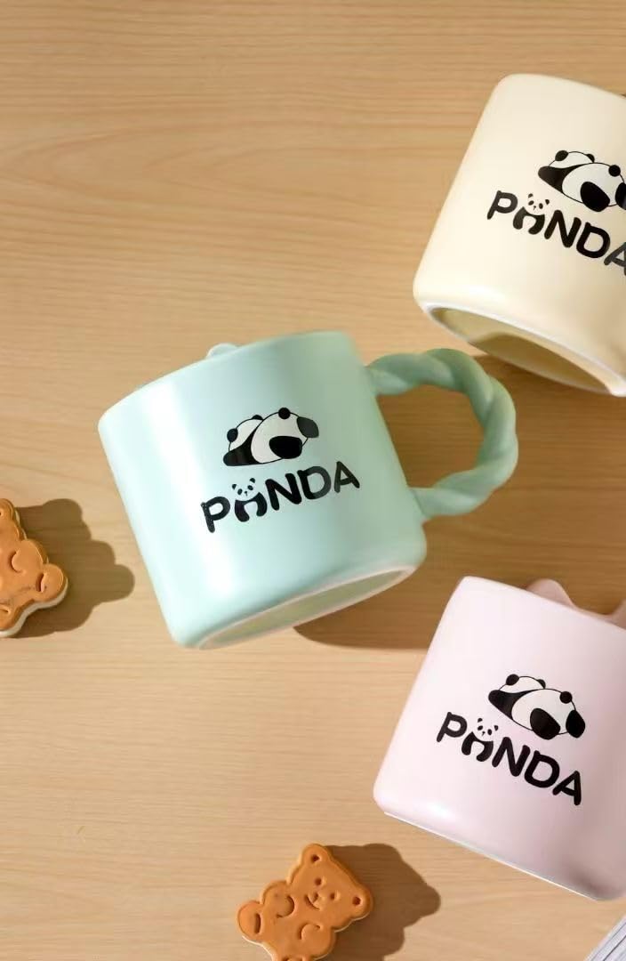 Vasukie Green Panda Coffee Mug,Mugs for Coffee, Rakhi for Brother, Birthday Gift, Ceramic Mug, 3D Panda Coffee Mug (Green Panda Mug) - Image 4