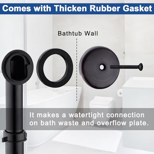 Anpean Brass Bathtub Drain Kit, Lift and Turn Tub Drain Kit with Overflow Faceplate, Oil Rubbed Bronze - Image 3