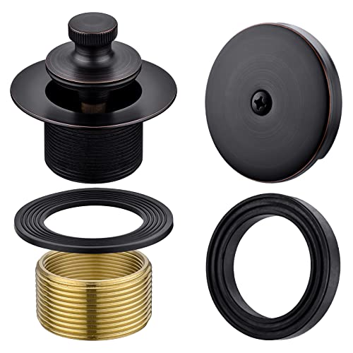 Anpean Brass Bathtub Drain Kit, Lift and Turn Tub Drain Kit with Overflow Faceplate, Oil Rubbed Bronze - Image 1