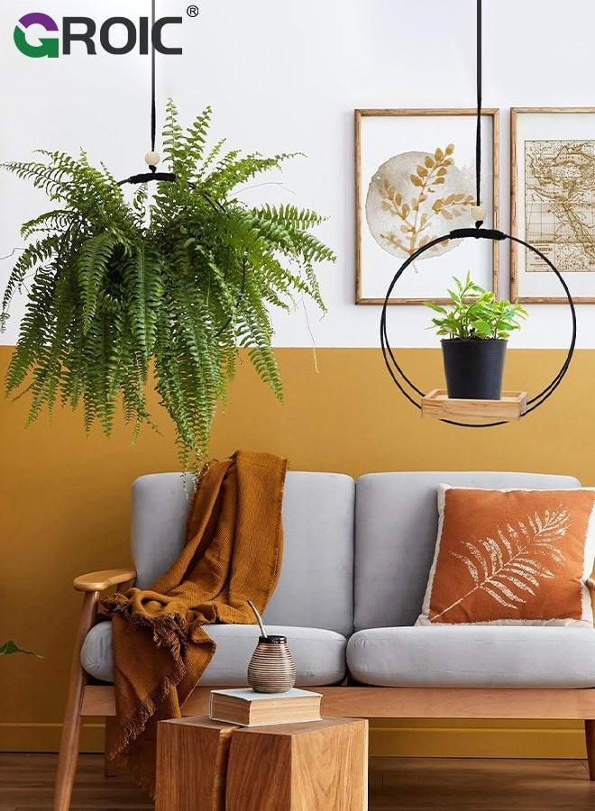 GROIC Bohemian Plant Hanger with a Base - Stylish Indoor Hanging Planter Suitable for Wall, Window, Suitable for Small Potted Plant Floating Display Rack, Does Not Include Pot And Plants - Image 5