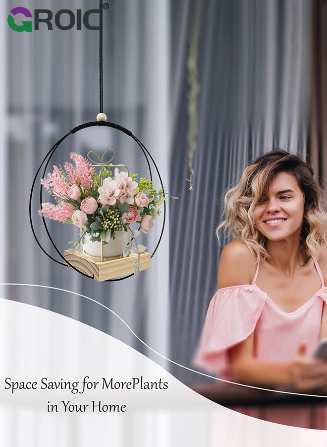 GROIC Bohemian Plant Hanger with a Base - Stylish Indoor Hanging Planter Suitable for Wall, Window, Suitable for Small Potted Plant Floating Display Rack, Does Not Include Pot And Plants - Image 3