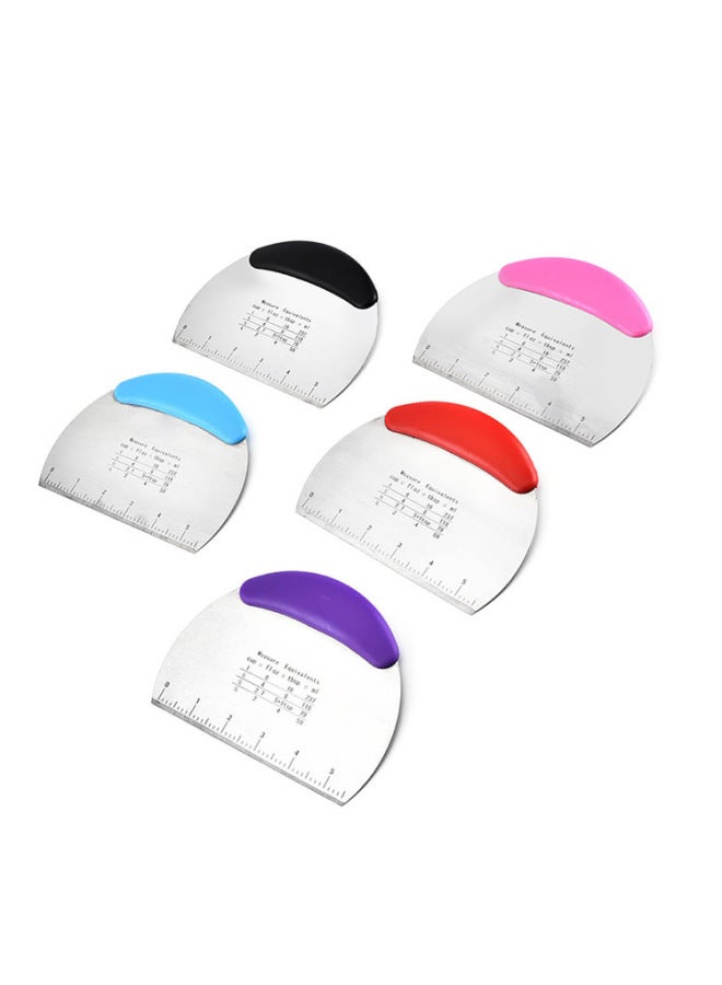 Noodle Cutter Baking Tool Cream Scraper Semicircle Non-slip Bag Scale Flour Dough Cutter Scraper-Specifications:Black - Image 2