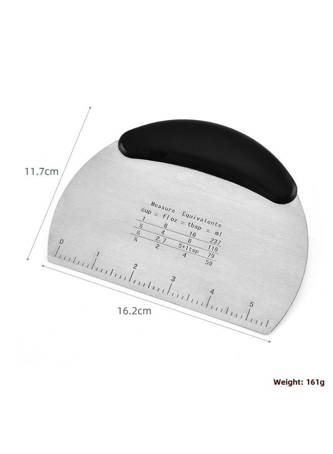 Noodle Cutter Baking Tool Cream Scraper Semicircle Non-slip Bag Scale Flour Dough Cutter Scraper-Specifications:Black - Image 4