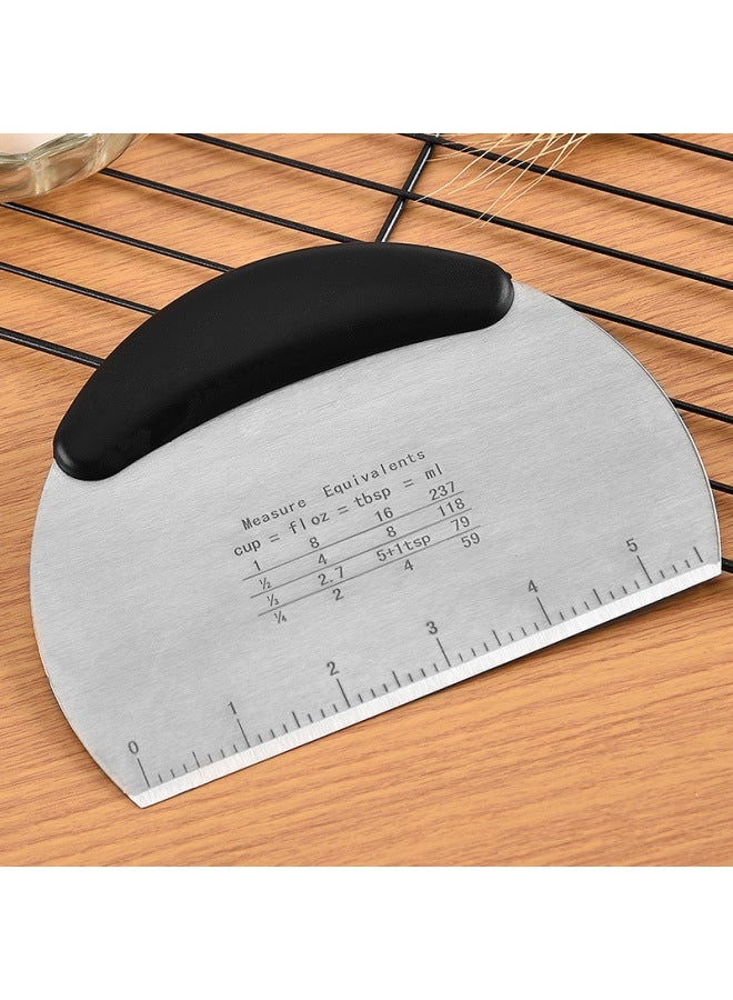 Noodle Cutter Baking Tool Cream Scraper Semicircle Non-slip Bag Scale Flour Dough Cutter Scraper-Specifications:Black - Image 5