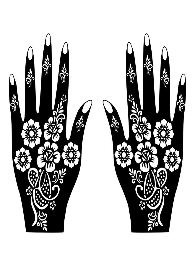 ORDERSHOCK Multi Style Mehndi Stencil Sticker Set with Mixed Arabic One Set For Both Hand Easy To Use Henna Design Ideal For Girl And Women - Image 1
