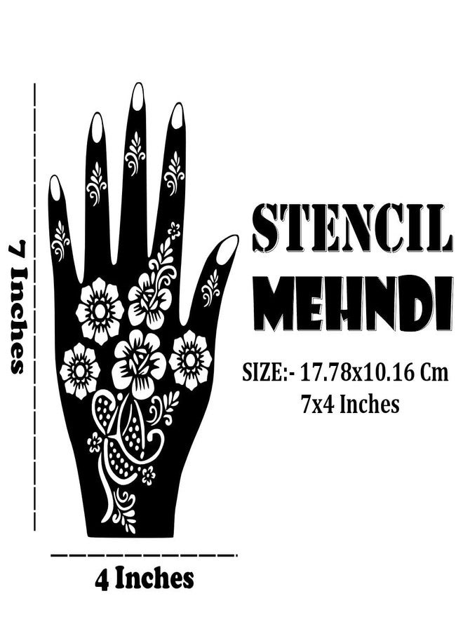 ORDERSHOCK Multi Style Mehndi Stencil Sticker Set with Mixed Arabic One Set For Both Hand Easy To Use Henna Design Ideal For Girl And Women - Image 3