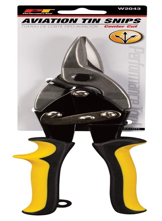 بيرفورمانس تول أداة الأداء W2043 مقص قص مركزي للطيران مقاس 10 بوصات لقطع الصفائح المعدنية، فولاذ الكروم الفاناديوم مع شفرة مطروقة، مقص طيران مستقيم لمزلاج الأمان، وفتحة التعليق - Image 3
