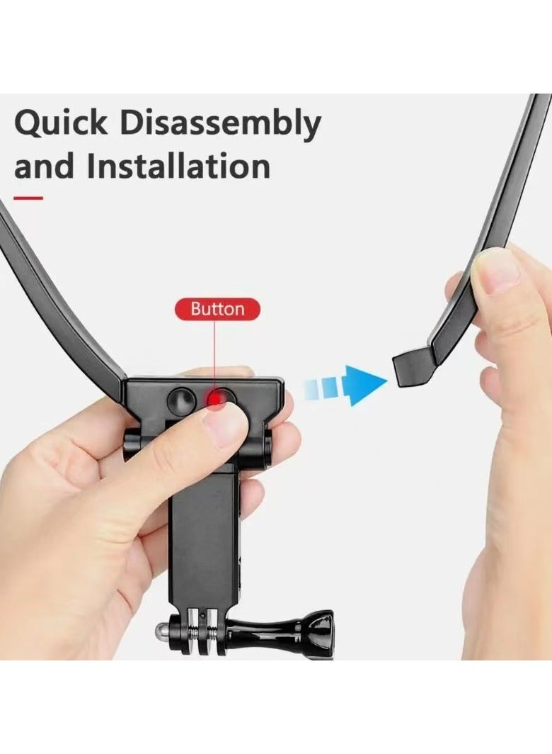 Neck Mount for Phones, Cell Phone Holder Stand Hanging on Neck POV/Vlog Selfie Hand Free Necklace Phone Strap Video Recording for iPhone 15 14 13 12 Series Android Phones  - Image 5
