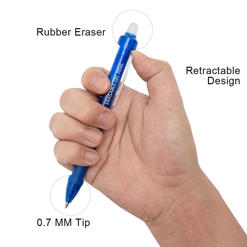 Vitoler Retractable Erasable Gel Pens Clicker, Fine Point(0.7mm), Make Mistakes Disappear,5 Black & 5 Blue Gel Ink Pen for Drawing Writing Planner and School Supplies - Image 2