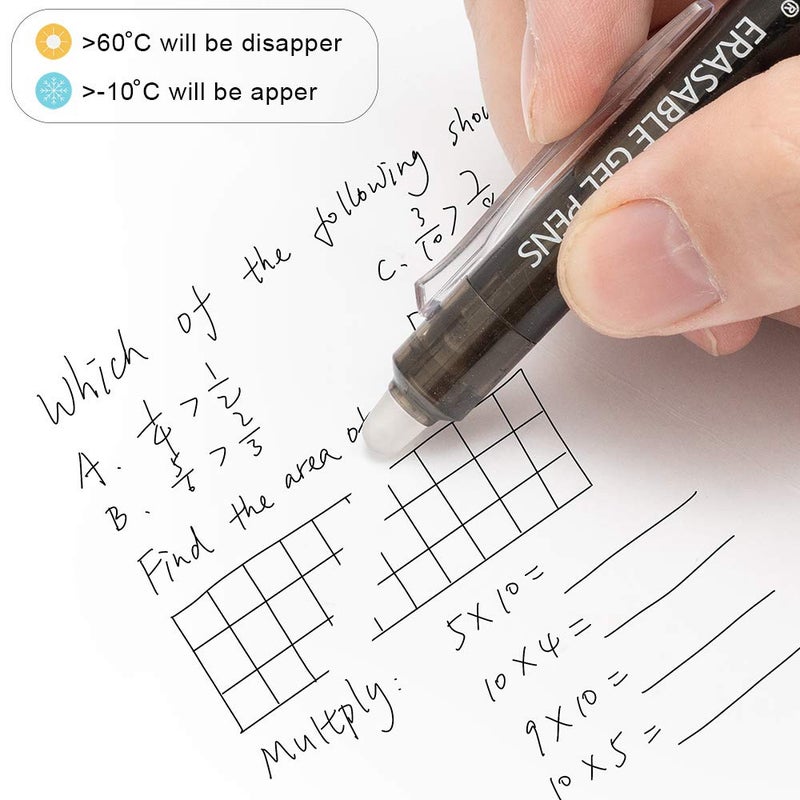 Vitoler Retractable Erasable Gel Pens Clicker, Fine Point(0.7mm), Make Mistakes Disappear,5 Black & 5 Blue Gel Ink Pen for Drawing Writing Planner and School Supplies - Image 4