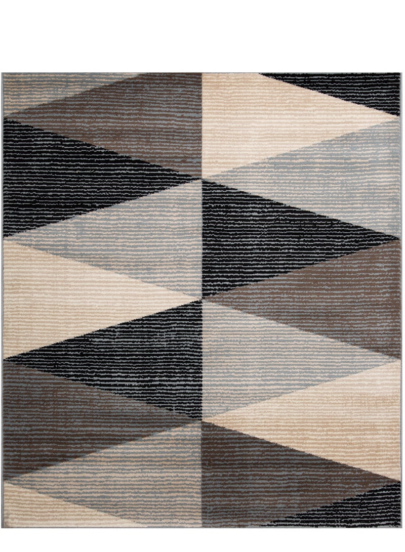 لوفت فيريرا، سجادة حديثة لغرفة المعيشة وغرفة النوم وسجادة أرضية للمنزل، مضادة للانزلاق،160*220 cm, رمادية متعددة الألوان، صنع مصري - 159/EC9-X - Image 3