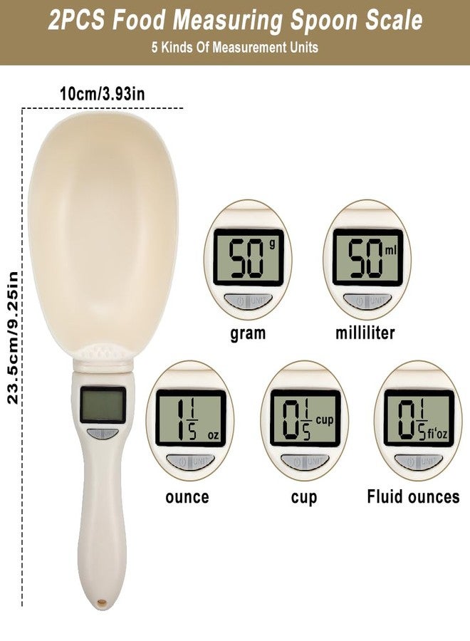 SEILETOO 2PCS Digital Measuring Spoon Scale, Adjustable Electronic Measuring Spoon with 2PCS Hooks, Digital Kitchen Scale Spoon with Removable Handle, for Cooking, Baking, Pet Food, Daily Meals - Image 2