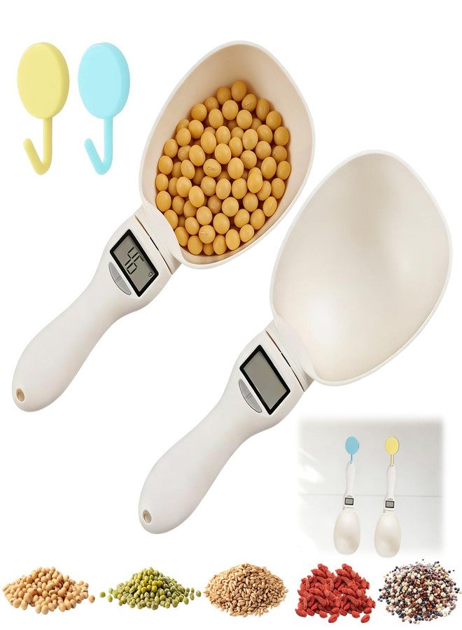 SEILETOO 2PCS Digital Measuring Spoon Scale, Adjustable Electronic Measuring Spoon with 2PCS Hooks, Digital Kitchen Scale Spoon with Removable Handle, for Cooking, Baking, Pet Food, Daily Meals - Image 1