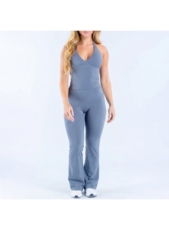 Dfyn New Style Nude-feel Beautiful Back Yoga Outfit Set For Women, Pilates Sports Outdoor Running Fitness Outfit Set