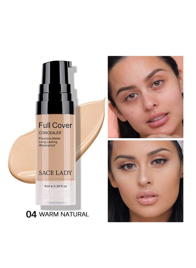 SACE LADY - Waterproof Full Coverage Concealer Makeup Kit With Primer Sponge - Matte Liquid Foundation For Face, Eye, And Acne Scar Cover - Image 1