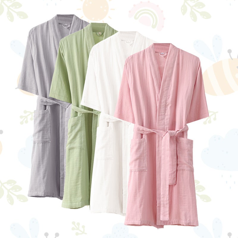 Lusu Children's Cotton Gauze Bathrobe – Absorbent Summer Nightgown for Kids - Image 1