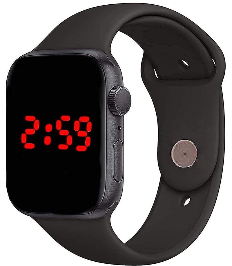 Acnos Premium Digital Watch 1 Pc Men Women Watches Smart Watch Classy Digital Watch Wrist Watch Sports Watch Led Band For Kids Boys & Girls Smart Watches -1 - Black, Black, Polyurethane - Image 1