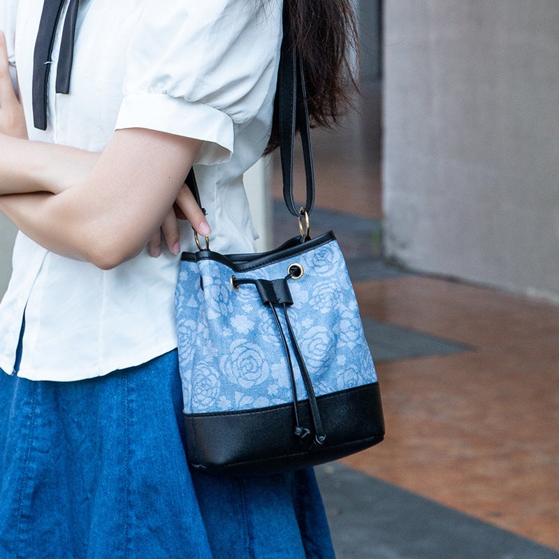 Korean Style Women'S Small Bags, Printed Bucket Bags, Niche Ins Shoulder Crossbody Bags - Image 2