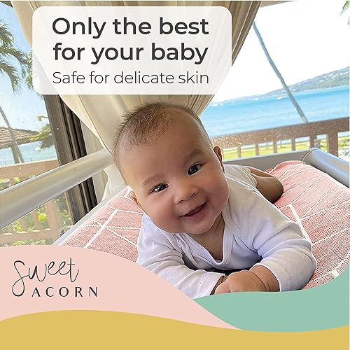 Sweet Acorn Knit Baby Blanket in Geometric Pattern, Organic Cotton Blankets for Crib or Stroller, Receiving Blankets - Dahlia Pink - Image 2