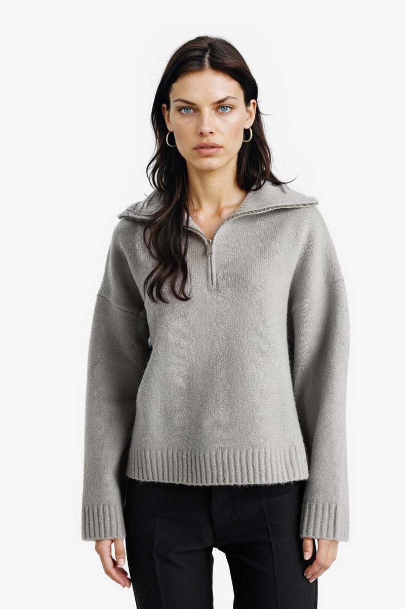 DeFacto Oversize Fit Half Zip Collar Knit Pullover - Image 2