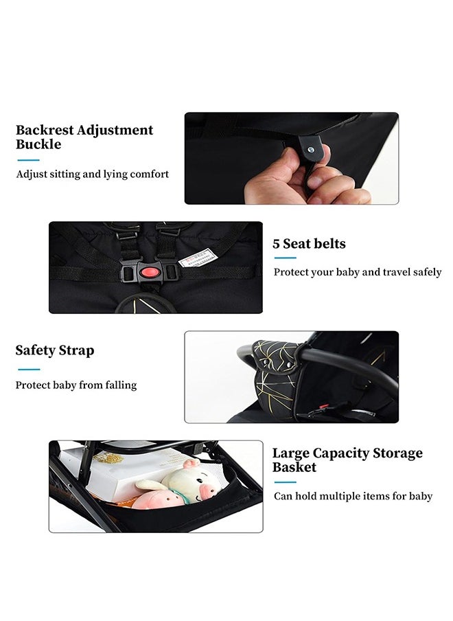 BABYCARA - Ultra Lightweight Compact Folding Travel Cabin Stroller For Baby With Bottle Holder And Extra Mattress - Image 1