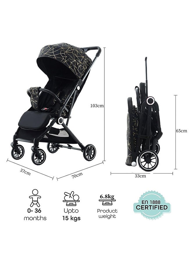 BABYCARA - Ultra Lightweight Compact Folding Travel Cabin Stroller For Baby With Bottle Holder And Extra Mattress - Image 1