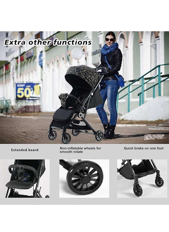 BABYCARA - Ultra Lightweight Compact Folding Travel Cabin Stroller For Baby With Bottle Holder And Extra Mattress - Image 1