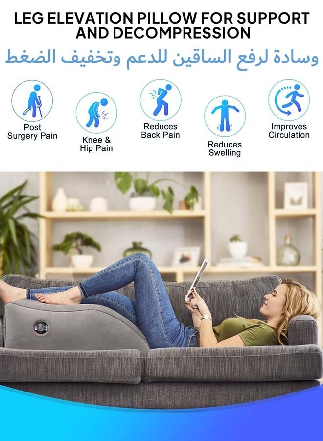 YIM-VIBEHAUS Leg Elevation Pillow Inflatable Wedge Pillows Comfort Leg Pillows for Sleeping Improve Circulataion and Reduce Swelling Suitable for Improving Sleep Quality Pregnant Surgery and Injury Recovery  - Image 2