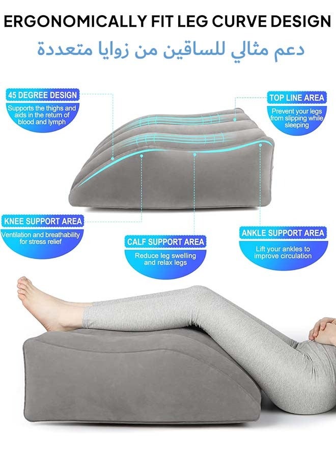 YIM-VIBEHAUS Leg Elevation Pillow Inflatable Wedge Pillows Comfort Leg Pillows for Sleeping Improve Circulataion and Reduce Swelling Suitable for Improving Sleep Quality Pregnant Surgery and Injury Recovery  - Image 3