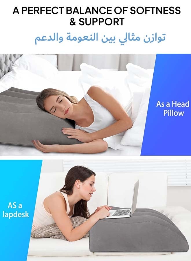 YIM-VIBEHAUS Leg Elevation Pillow Inflatable Wedge Pillows Comfort Leg Pillows for Sleeping Improve Circulataion and Reduce Swelling Suitable for Improving Sleep Quality Pregnant Surgery and Injury Recovery  - Image 4