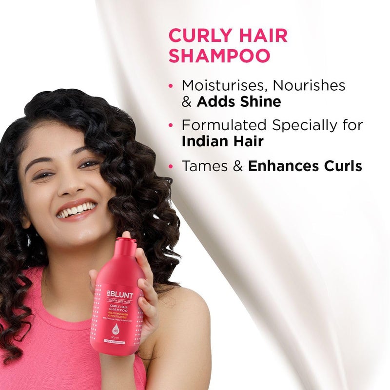BBLUNT Bblunt Curly Hair Shampoo Conditioner Combo Deeply Nourishes Reduces Dryness Frizz For Men Women 300 ml 250 g - Image 3
