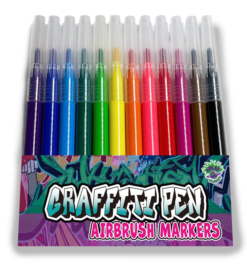 Splat Planet 12 Colour Washable Refill Pack For Graffiti Pen Airbrush Pen For Kids Painting and Colouring - Image 2