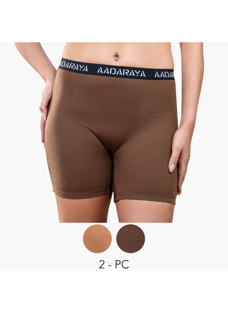 Aadaraya Set of 2 - Aadaraya Logo Detail Shaping Briefs with Elasticated Waistband