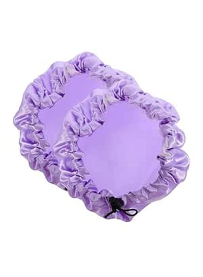 2Pcs Shower Cap For Women Long Hair Breathable Elastic Spa Bath Hair Cover - Image 1
